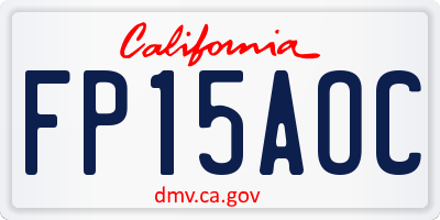 CA license plate FP15AOC