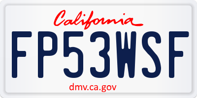 CA license plate FP53WSF