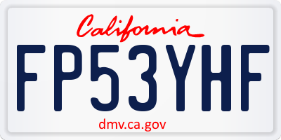 CA license plate FP53YHF