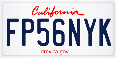 CA license plate FP56NYK