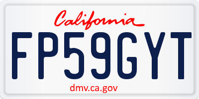 CA license plate FP59GYT