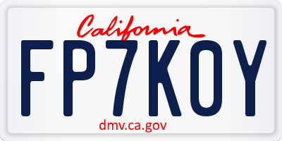 CA license plate FP7K0Y