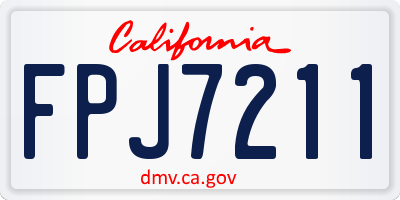 CA license plate FPJ7211