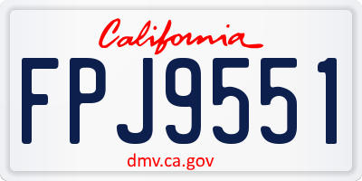 CA license plate FPJ9551