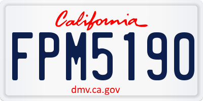 CA license plate FPM5190