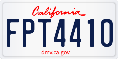 CA license plate FPT4410