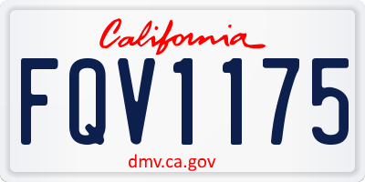 CA license plate FQV1175