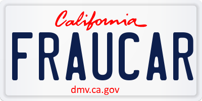 CA license plate FRAUCAR