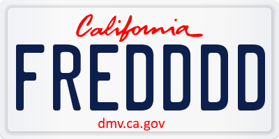 CA license plate FREDDDD