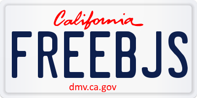 CA license plate FREEBJS