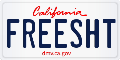 CA license plate FREESHT