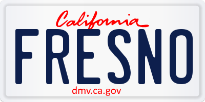 CA license plate FRESNO