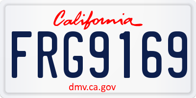 CA license plate FRG9169