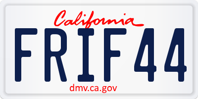 CA license plate FRIF44