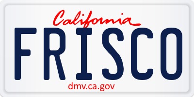 CA license plate FRISCO