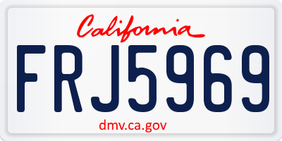 CA license plate FRJ5969