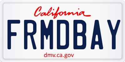 CA license plate FRMDBAY