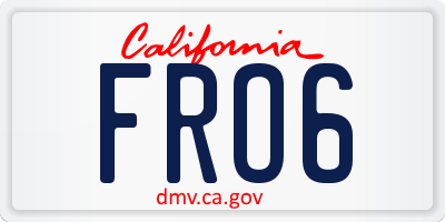 CA license plate FRO6