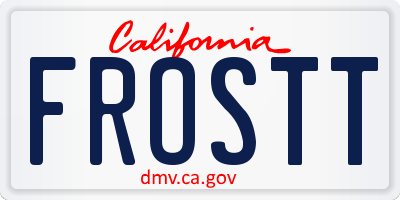 CA license plate FROSTT