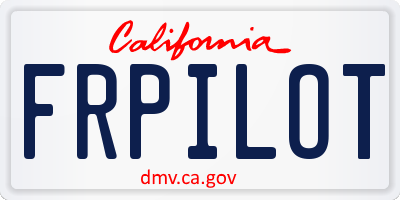 CA license plate FRPILOT