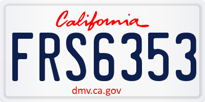 CA license plate FRS6353