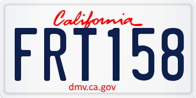 CA license plate FRT158