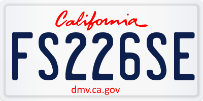 CA license plate FS226SE