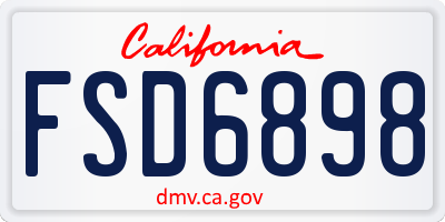 CA license plate FSD6898