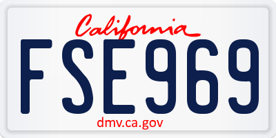 CA license plate FSE969