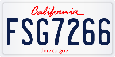 CA license plate FSG7266