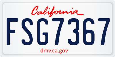 CA license plate FSG7367