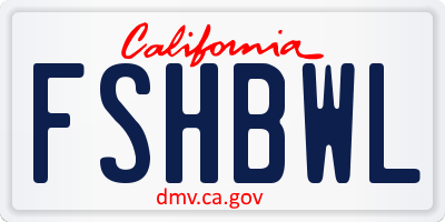 CA license plate FSHBWL