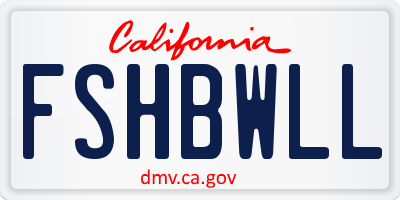 CA license plate FSHBWLL