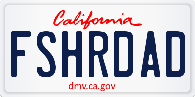 CA license plate FSHRDAD