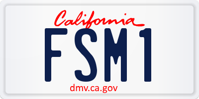 CA license plate FSM1