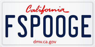 CA license plate FSPOOGE