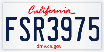 CA license plate FSR3975