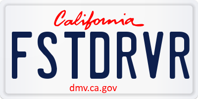 CA license plate FSTDRVR