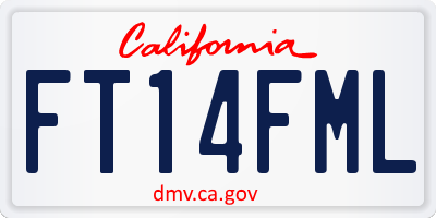 CA license plate FT14FML