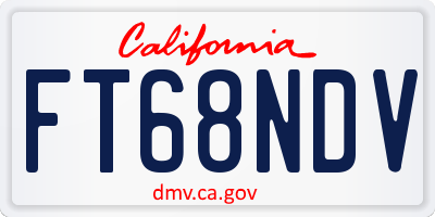 CA license plate FT68NDV