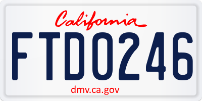 CA license plate FTD0246