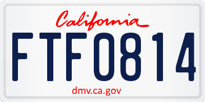 CA license plate FTF0814