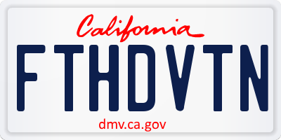 CA license plate FTHDVTN