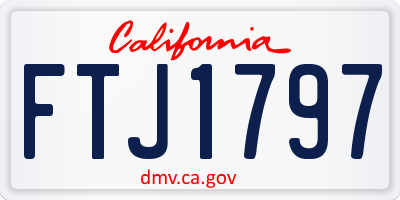 CA license plate FTJ1797