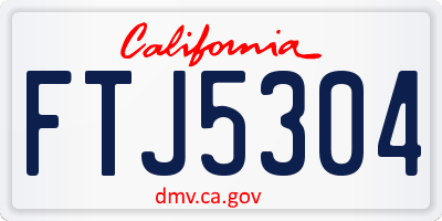 CA license plate FTJ5304