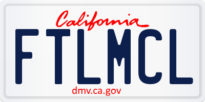 CA license plate FTLMCL