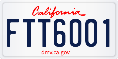 CA license plate FTT6001