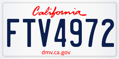 CA license plate FTV4972