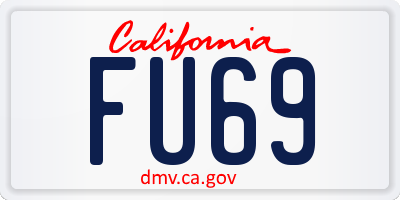 CA license plate FU69