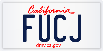 CA license plate FUCJ